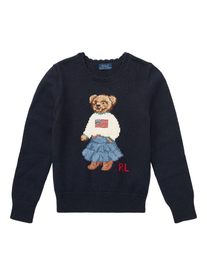 Maglione con motivo Polo Bear a intarsio