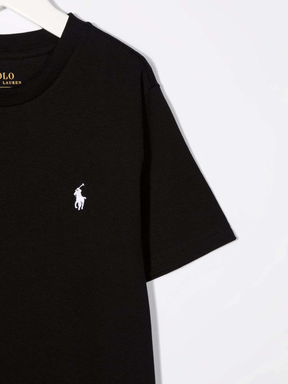 POLO RALPH LAUREN KIDS T-shirt nera con ricamo Polo Pony