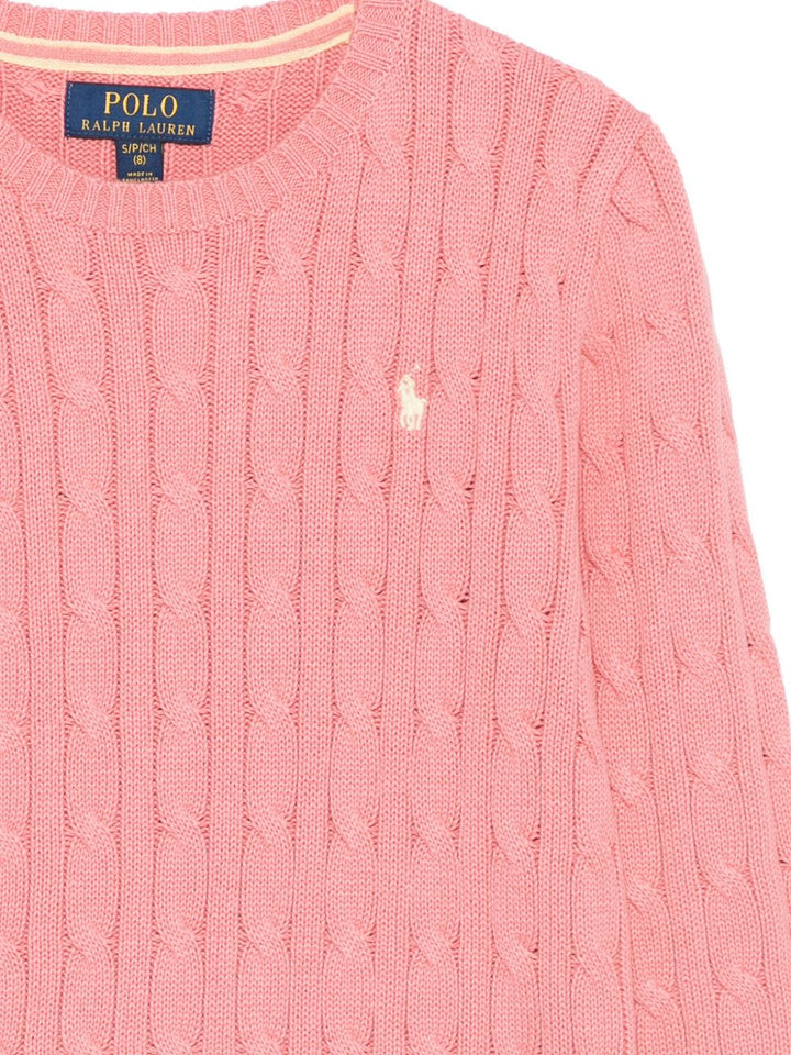 Maglia girocollo a trecce