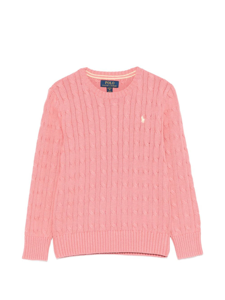 Maglia girocollo a trecce