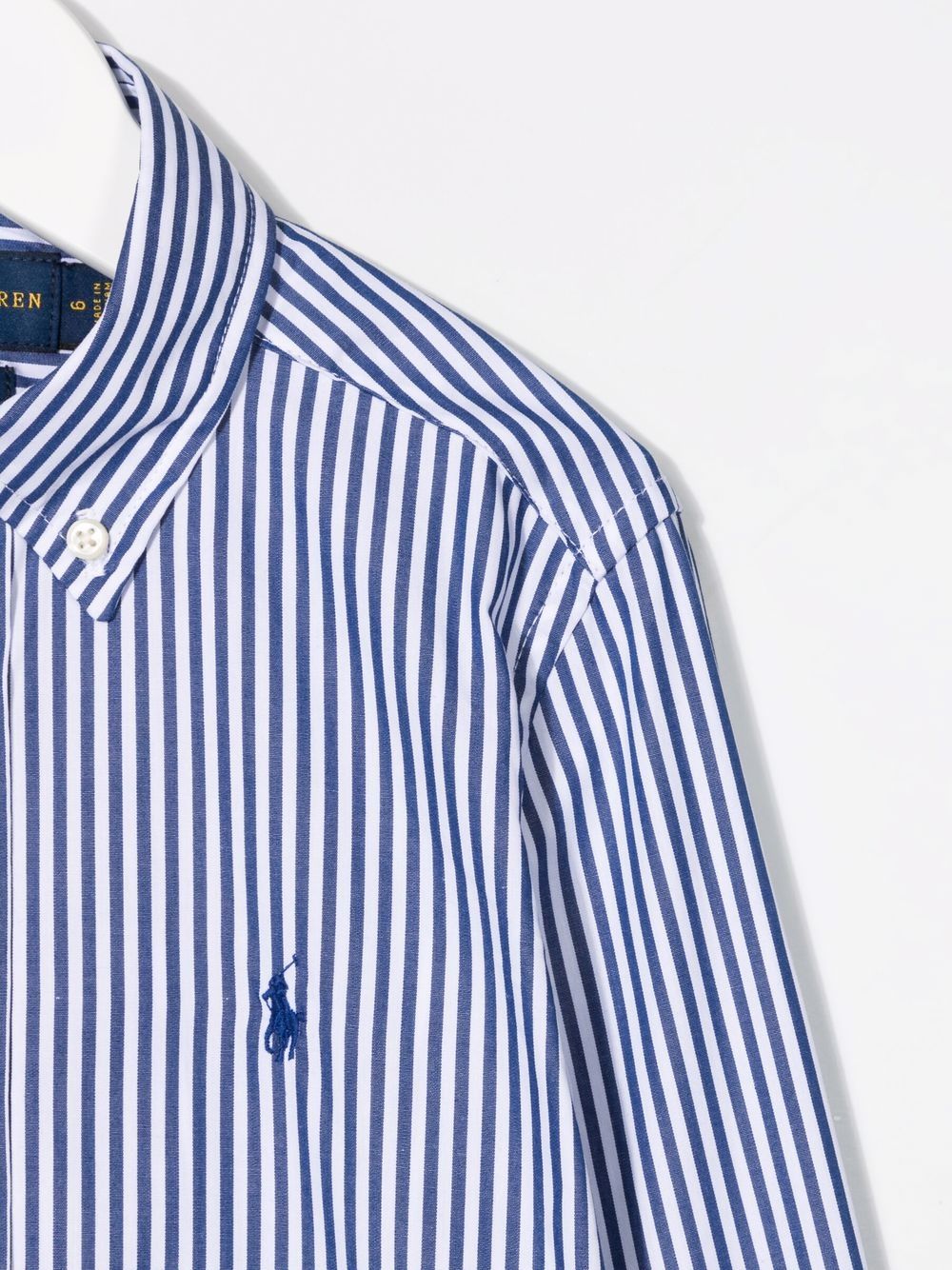 Camicia a righe con bottoni manica lunga e logo