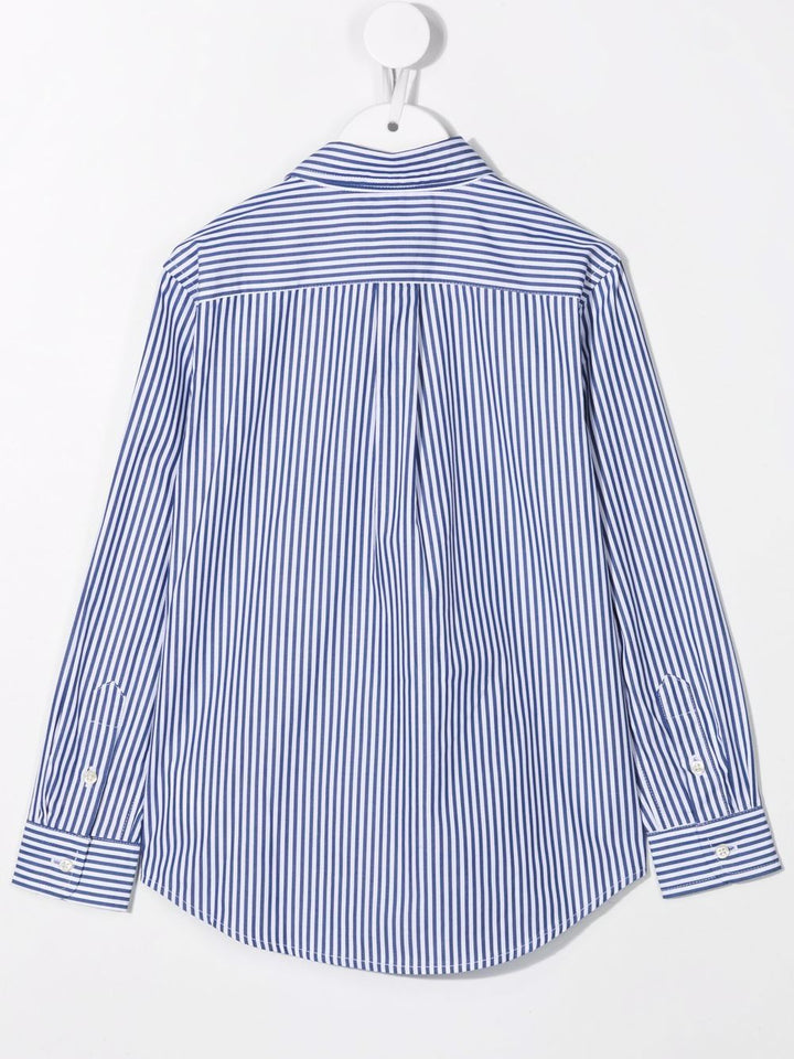 Camicia a righe con bottoni manica lunga e logo
