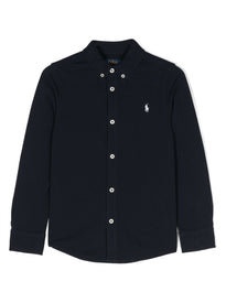 Camicia con bottoni manica lunga e logo