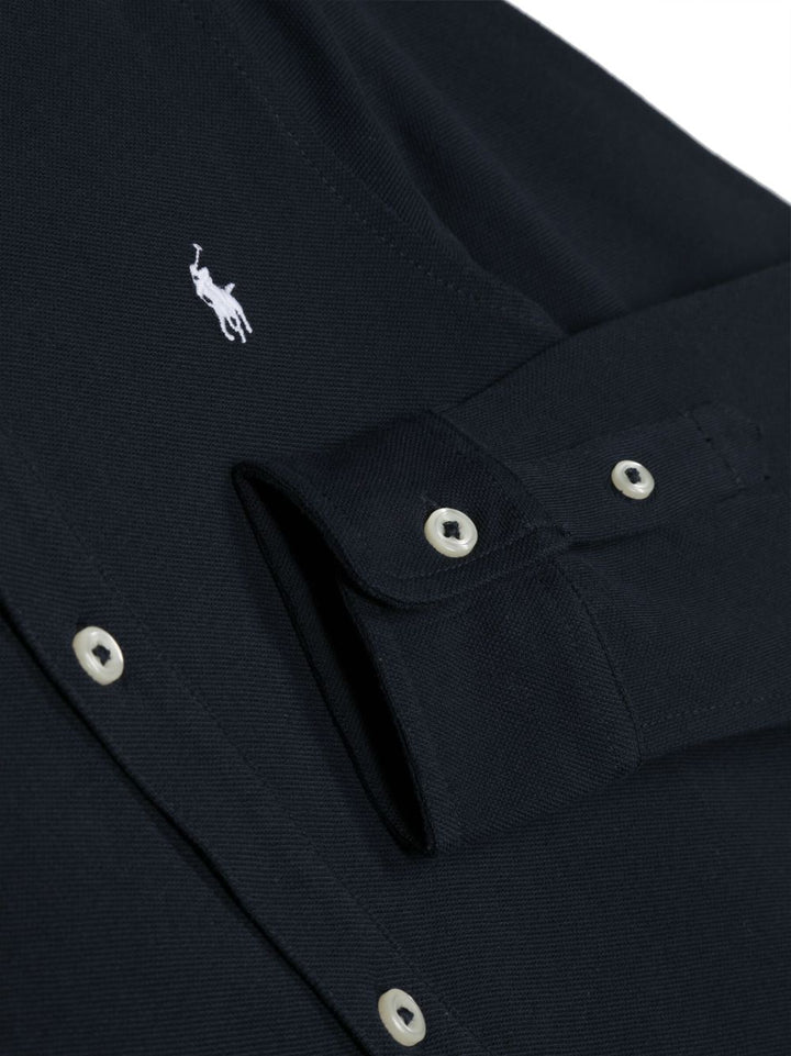 Camicia con bottoni manica lunga e logo