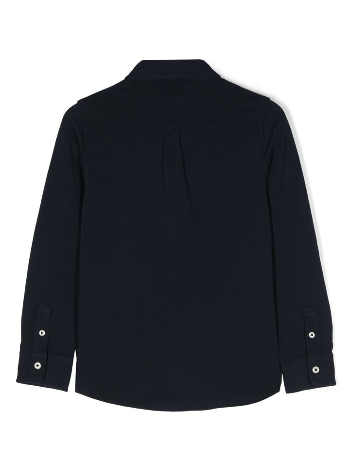 Camicia con bottoni manica lunga e logo