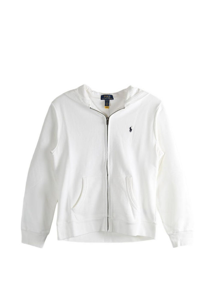 Felpa con logo , cappuccio e zip