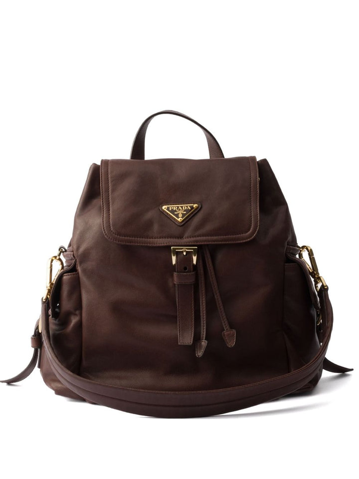 Zaino Explore medio in pelle marrone