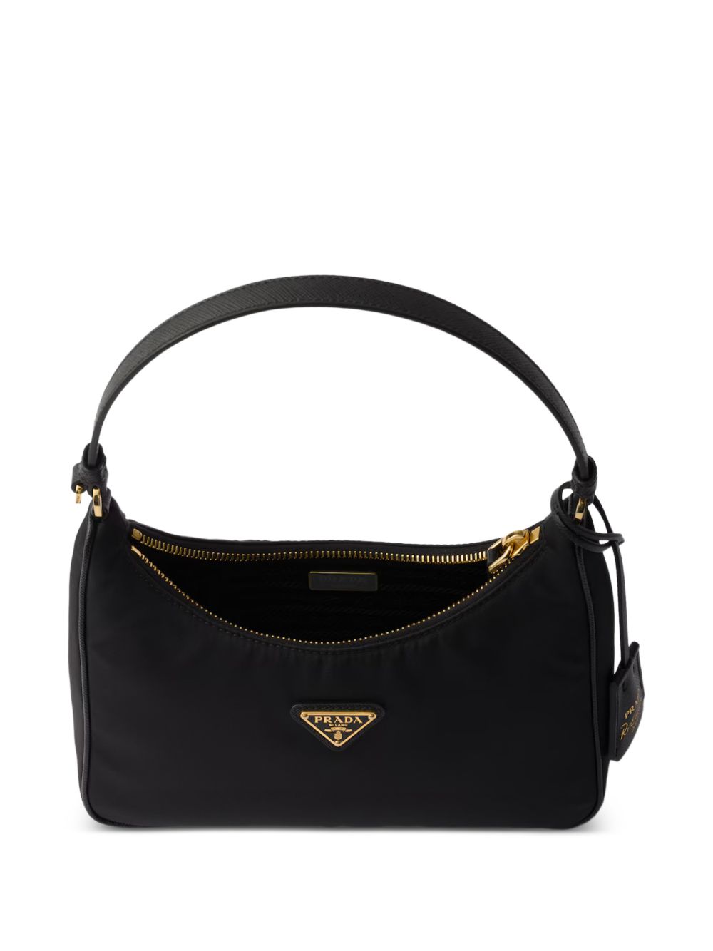 Borsa a tracolla con logo triangolare, riedizione 2005