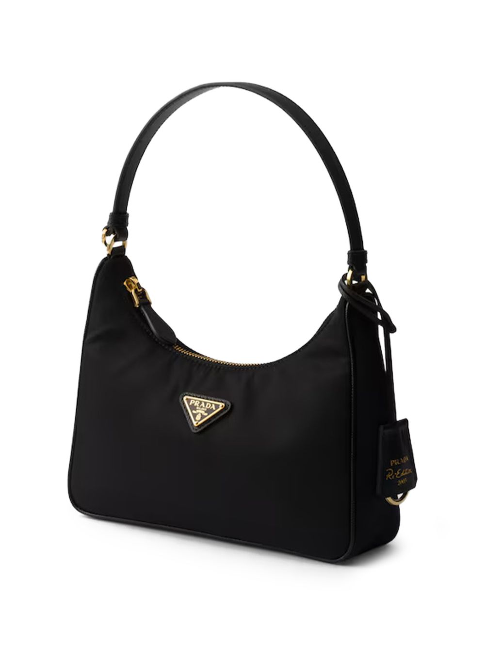 Borsa a tracolla con logo triangolare, riedizione 2005
