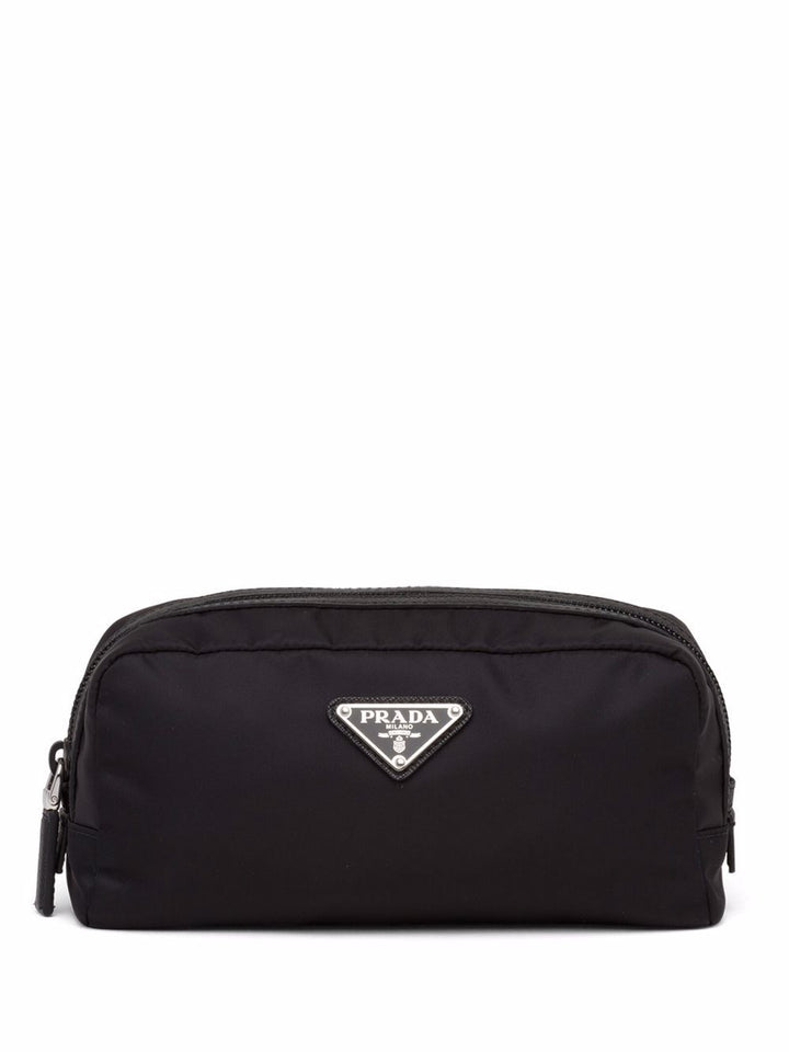 borsa da bagno con placca logo