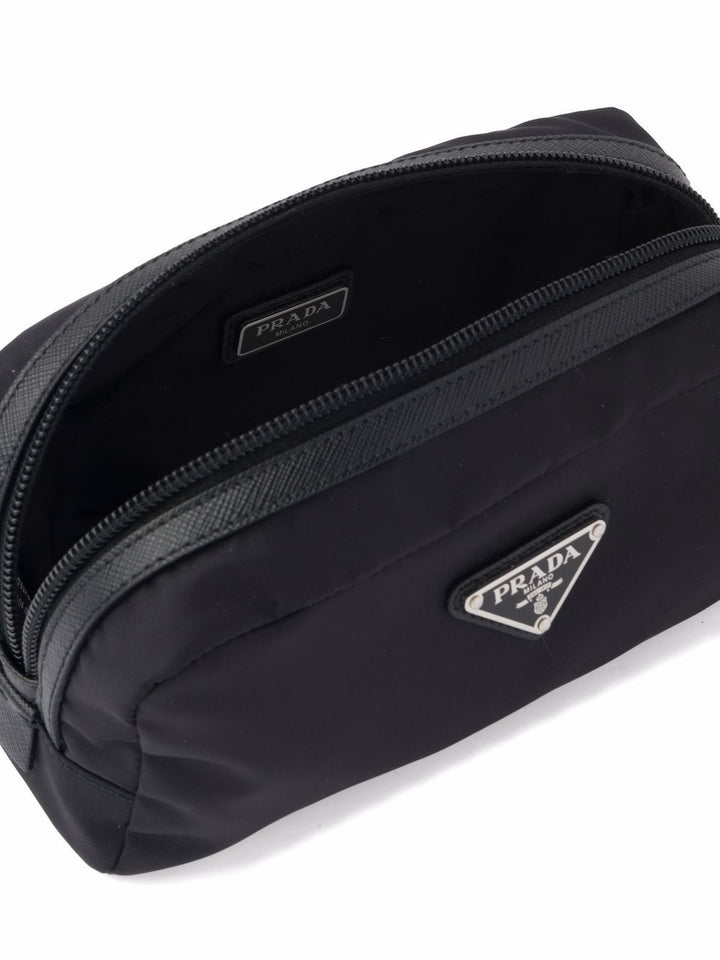 borsa da bagno con placca logo
