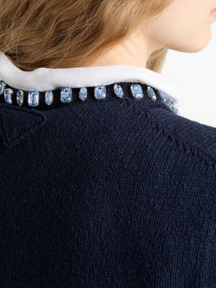 Top con decorazione in maglia a coste