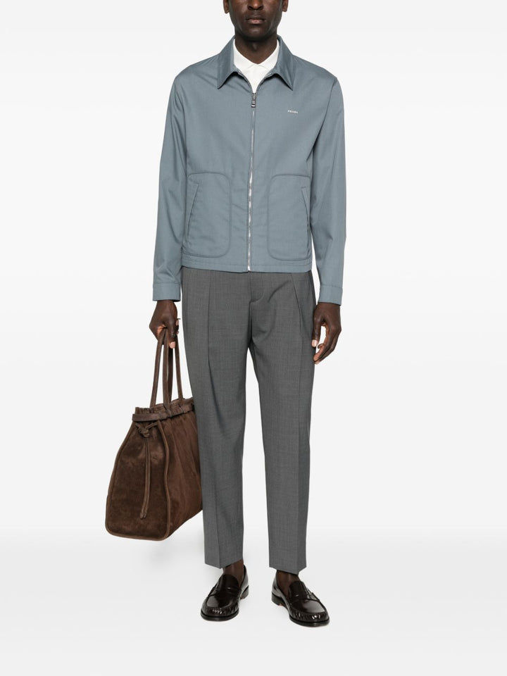 Giacca con zip e colletto a camicia