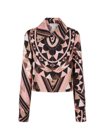 Maglia di seta con stampa geometrica