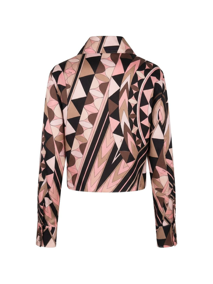 Maglia di seta con stampa geometrica