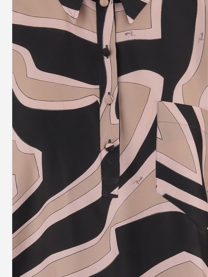 Caftano di seta con stampa" Labirinto"