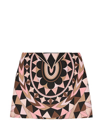 minigonna con stampa geometrica