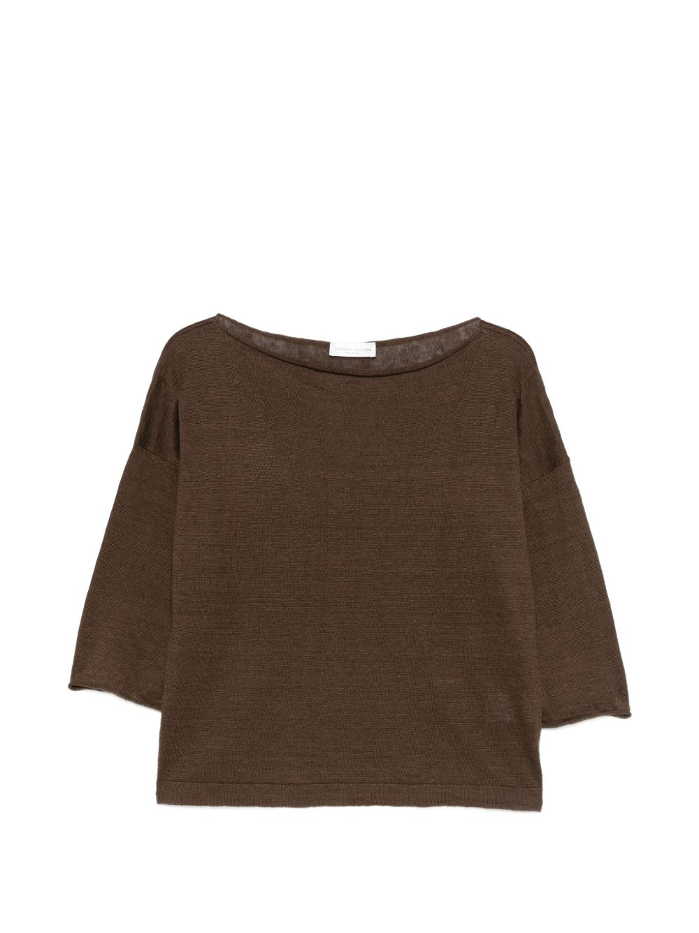 maglia girocollo ampio manica 3/4