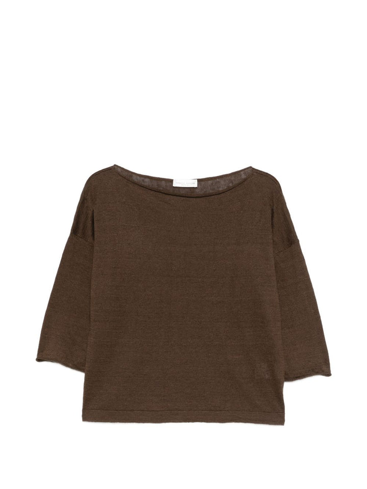 maglia girocollo ampio manica 3/4