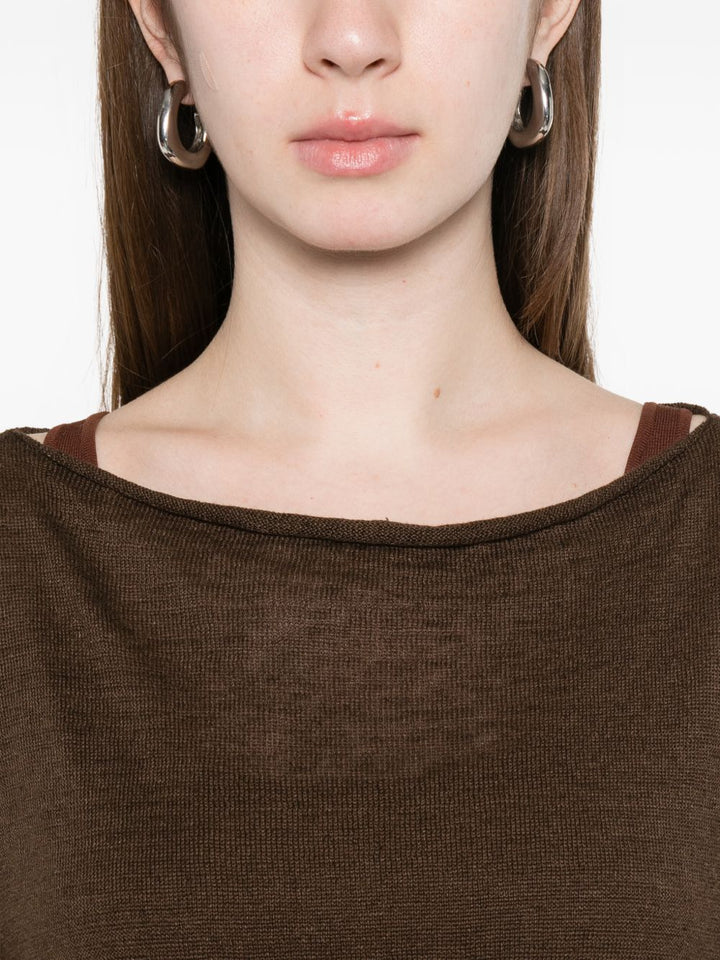 maglia girocollo ampio manica 3/4