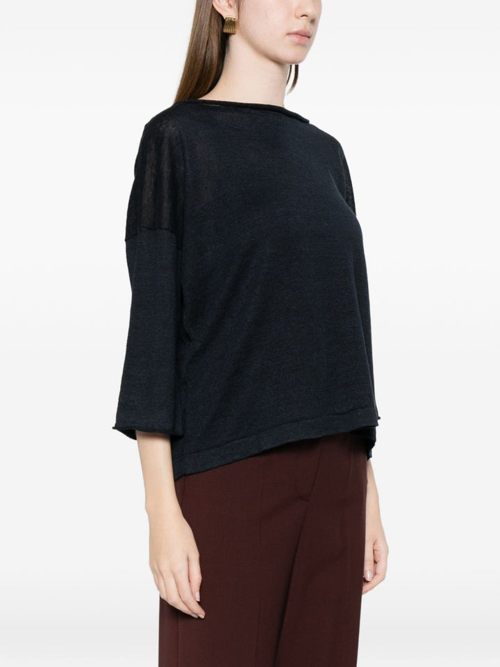 maglia girocollo ampio manica 3/4