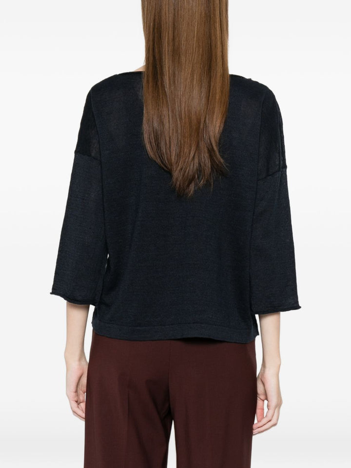 maglia girocollo ampio manica 3/4