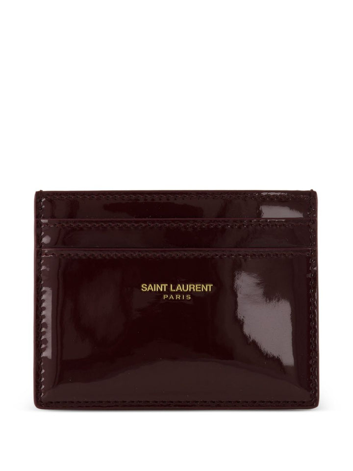 Porta carte SAINT LAURENT PARIS in pelle verniciata