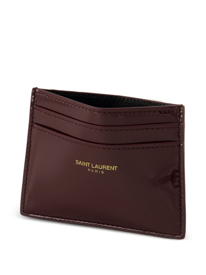 Porta carte SAINT LAURENT PARIS in pelle verniciata
