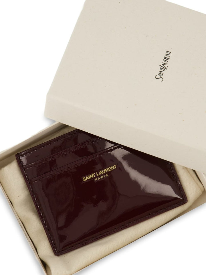 Porta carte SAINT LAURENT PARIS in pelle verniciata