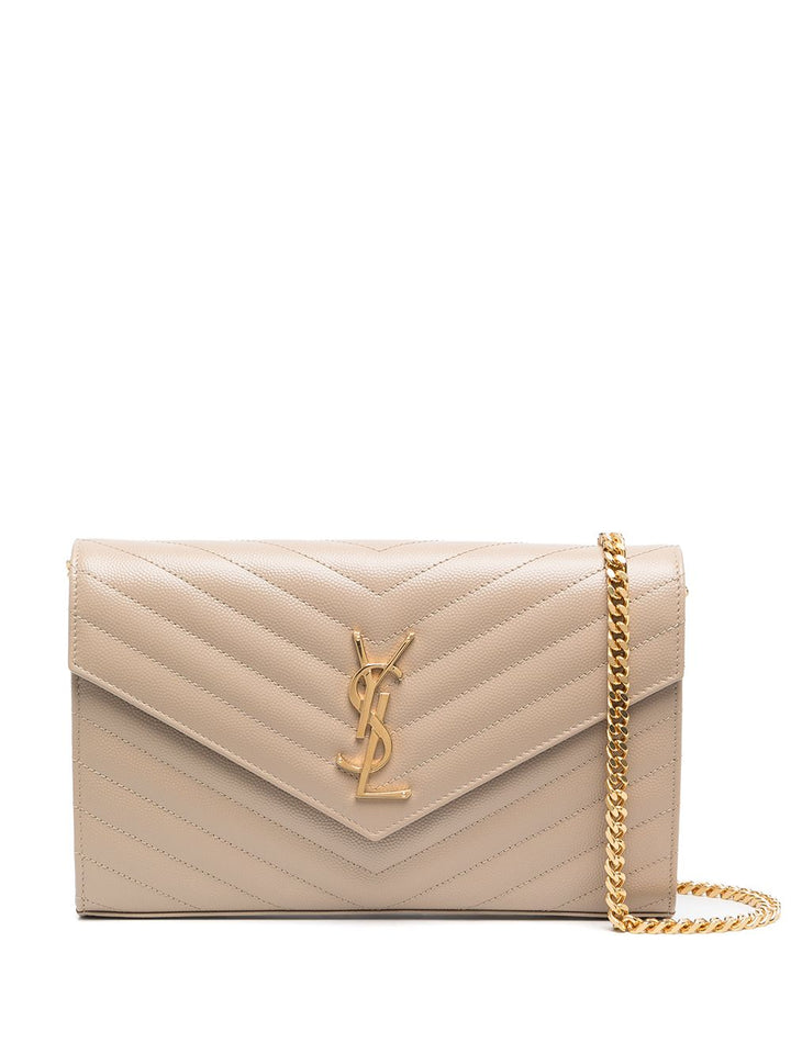 Pochette con catena Cassandre beige