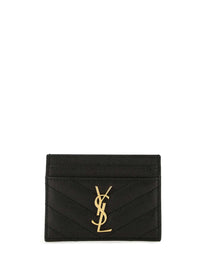 CASSANDRE MATELASSÉ PORTA CARTE IN PELLE GOFFRATA GRAIN DE POUDRE