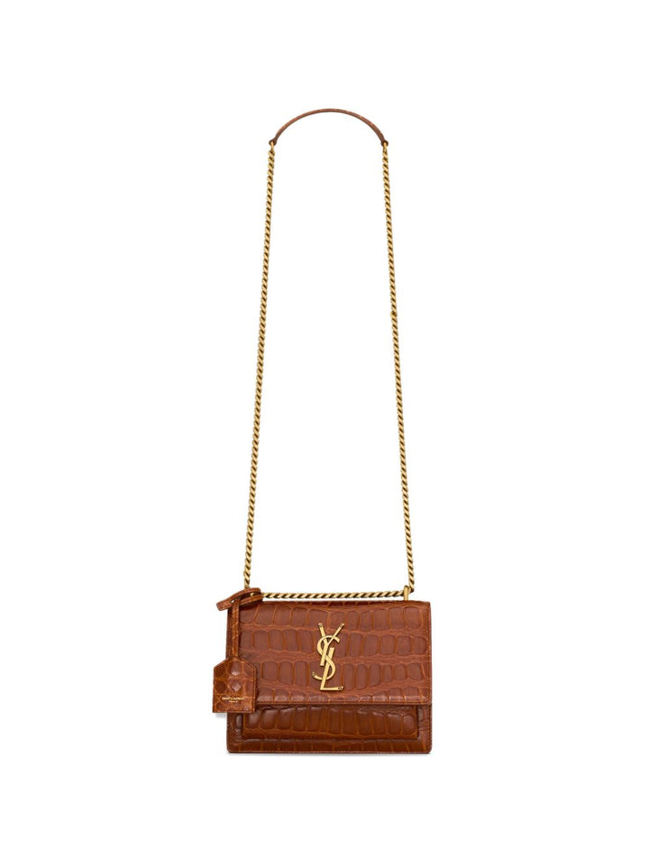 Borsa SUNSET piccola in pelle goffrata coccodrillo