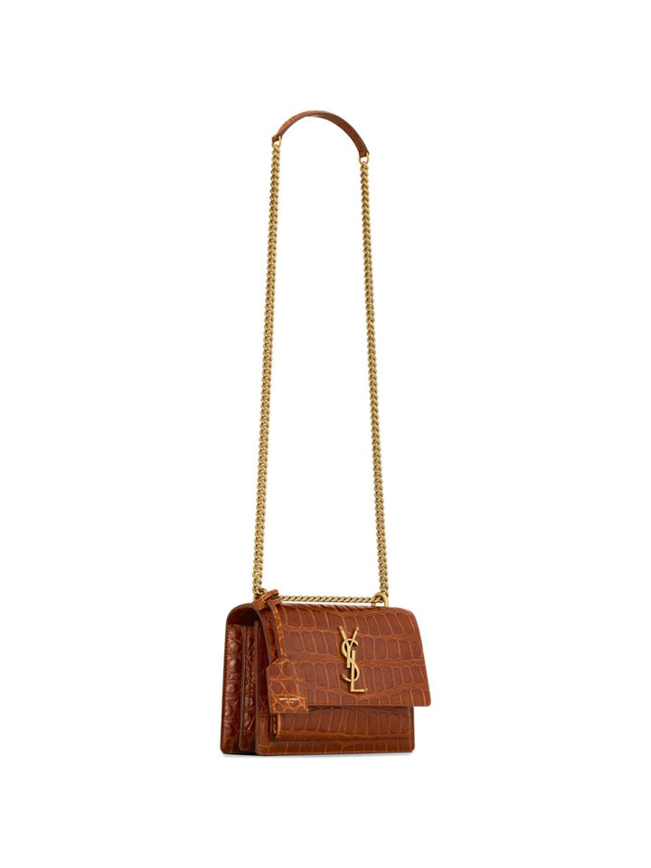 Borsa SUNSET piccola in pelle goffrata coccodrillo