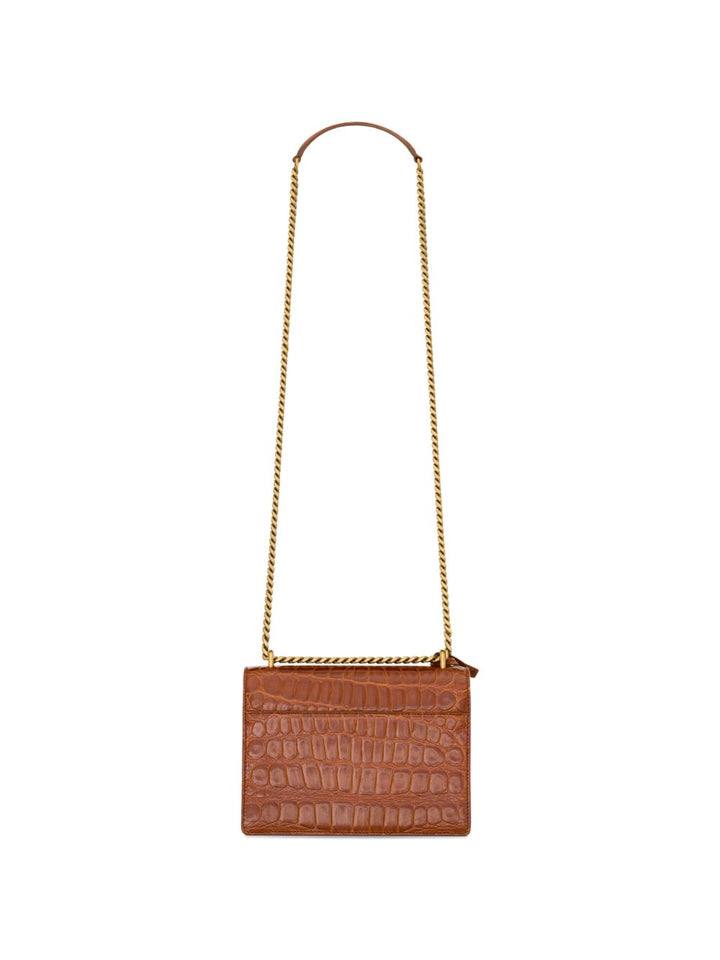 Borsa SUNSET piccola in pelle goffrata coccodrillo