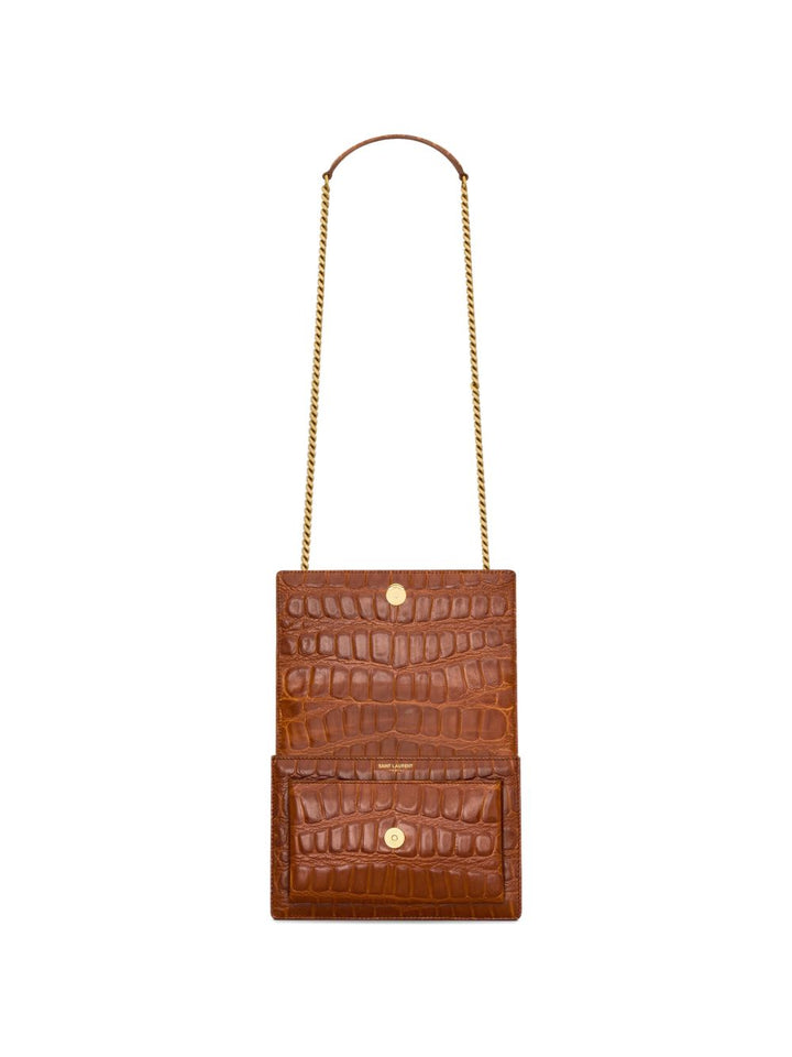Borsa SUNSET piccola in pelle goffrata coccodrillo