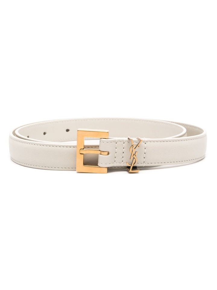 CASSANDRE CINTURA SOTTILE CON FIBBIA QUADRATA IN PELLE BOX SAINT LAURENT