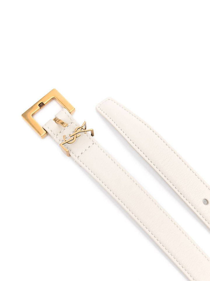 CASSANDRE CINTURA SOTTILE CON FIBBIA QUADRATA IN PELLE BOX SAINT LAURENT