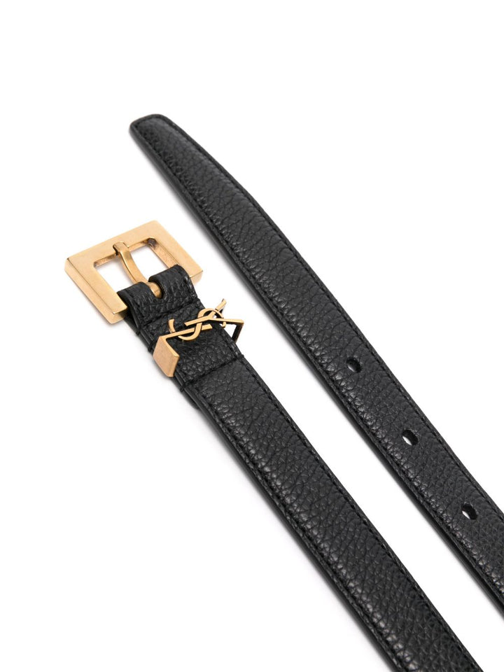 Saint Laurent Cintura in pelle nera