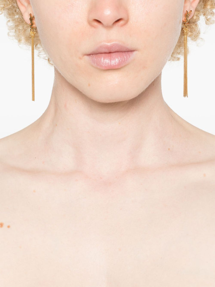 Saint Laurent orecchini in metallo con nappina CASSANDRE