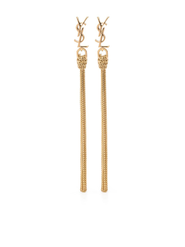Saint Laurent orecchini in metallo con nappina CASSANDRE