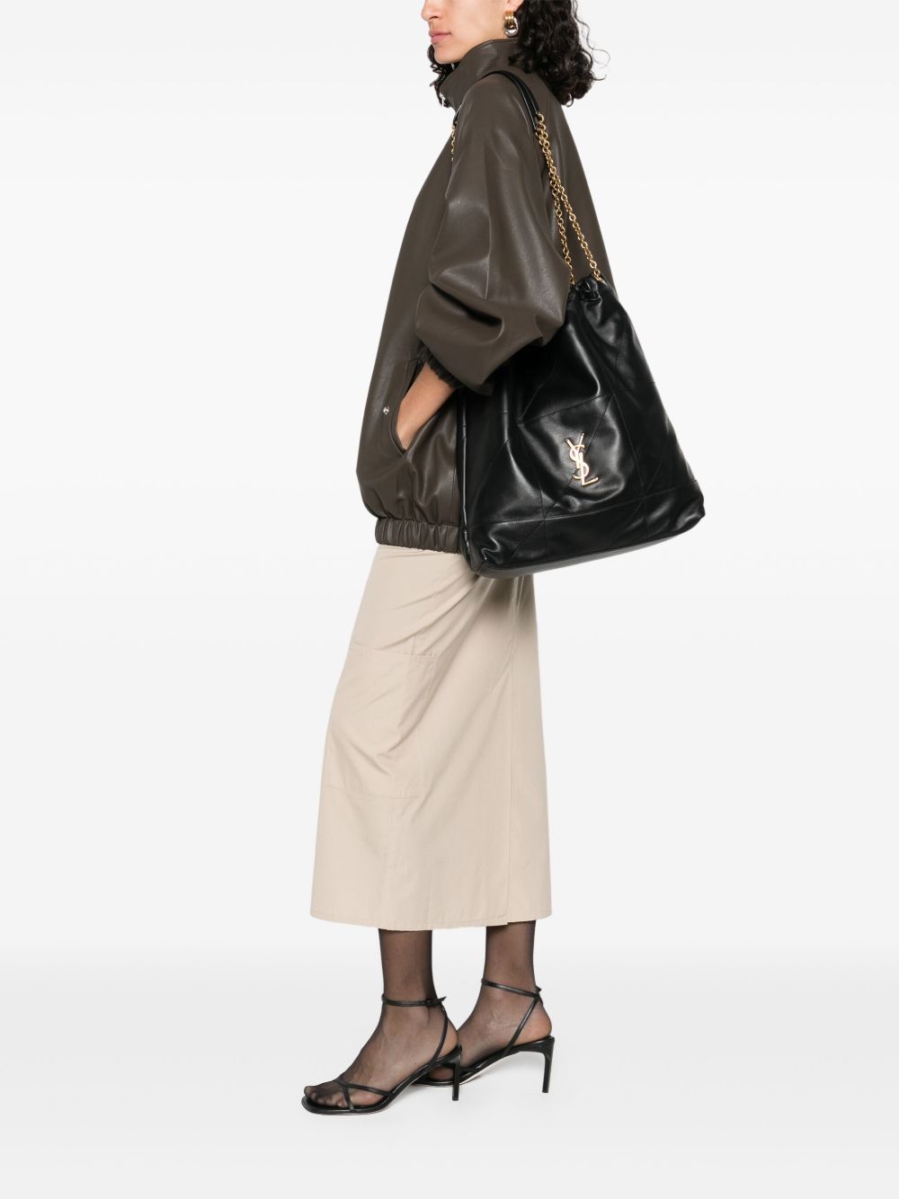 Pochon JAMIE grande in pelle di agnello