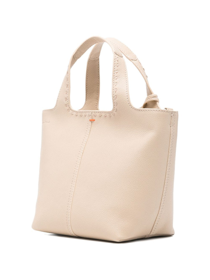 Borsa tote in pelle con manico