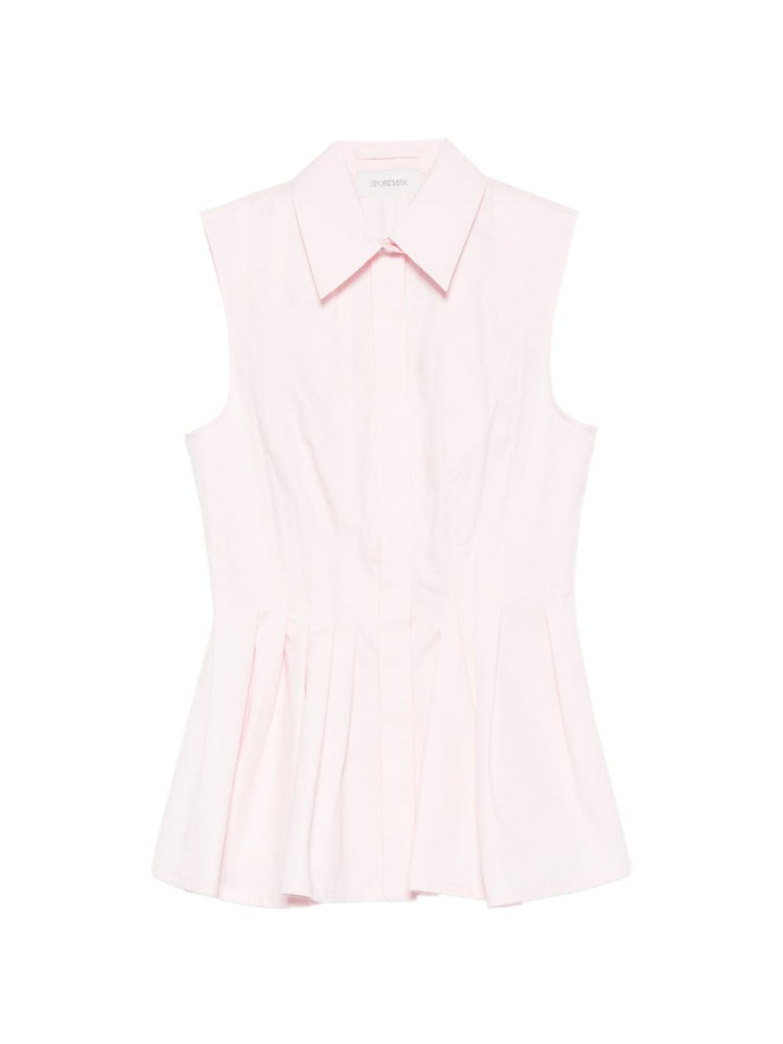 Camicia plissettata senza maniche "Certosa"