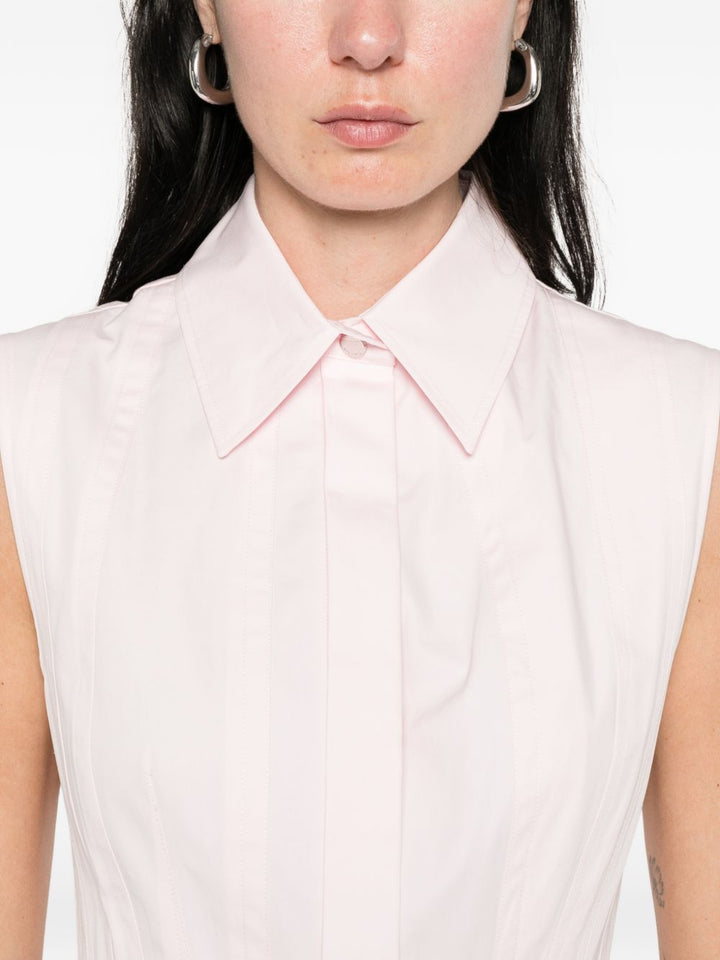 Camicia plissettata senza maniche "Certosa"