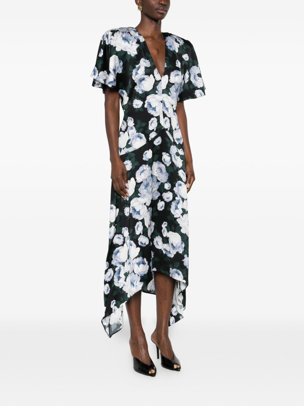 Abito midi floreale con scollo a V Envers