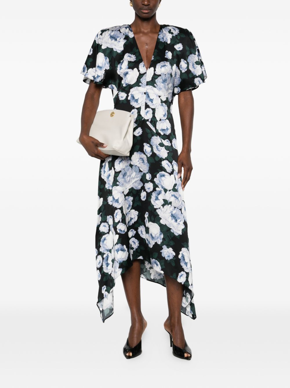 Abito midi floreale con scollo a V Envers