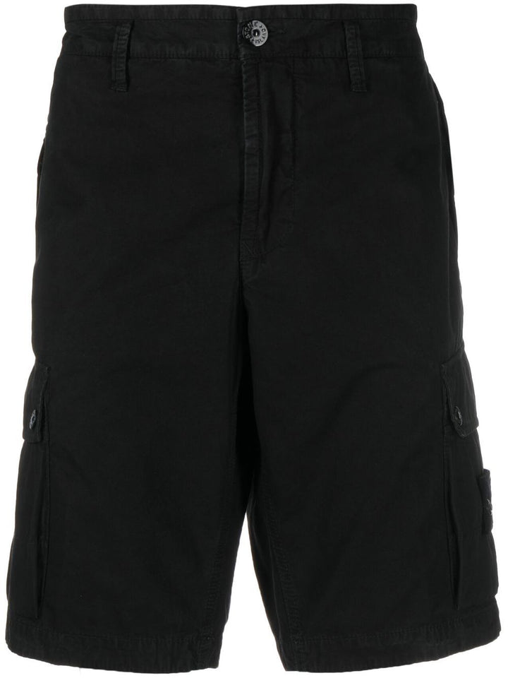 Bermuda in cotone con tasconi e logo
