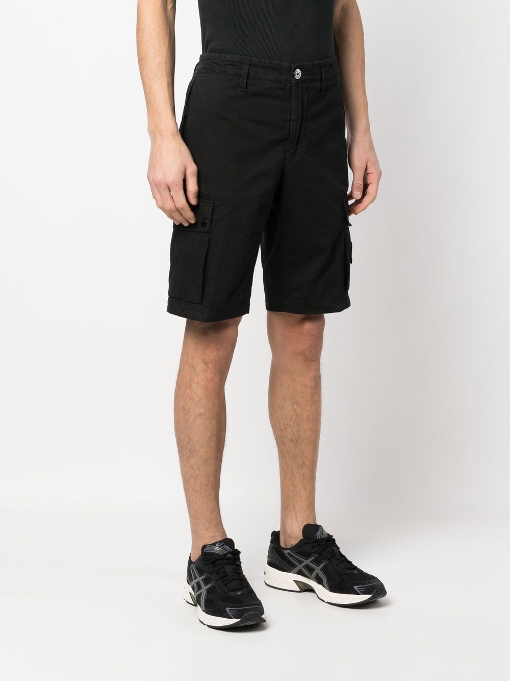 Bermuda in cotone con tasconi e logo