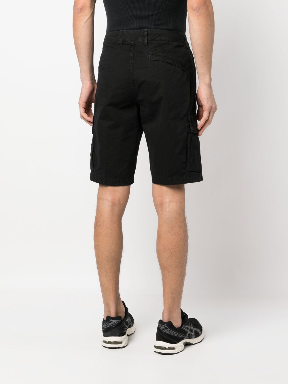 Bermuda in cotone con tasconi e logo