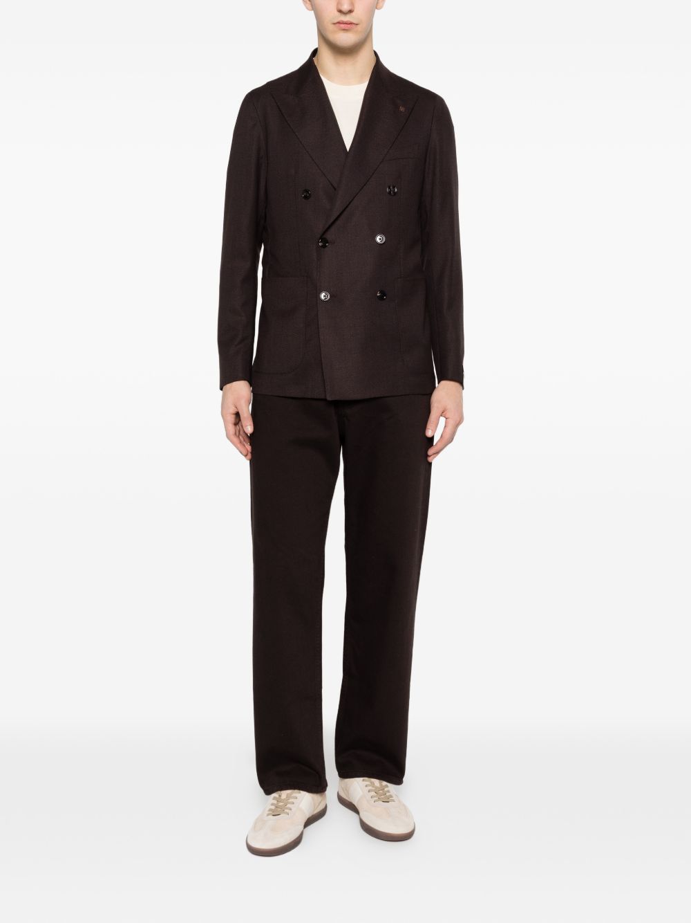 Blazer doppiopetto con revers a lancia